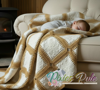 Mock Fusion - Snowflake 4x4 Machine Embroidery Design by Pixies Rule