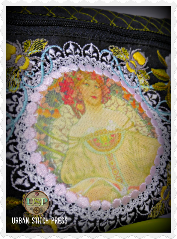 Beauty In The Bag 8x8 Zipper Pouch Machine Embroidery Design by Pixies Rule