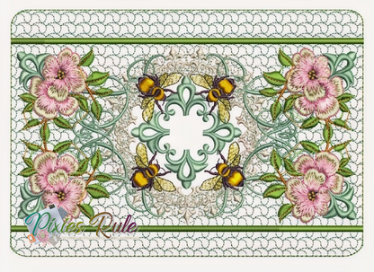 Beauty In The Bag 8x8 Zipper Pouch Machine Embroidery Design by Pixies Rule