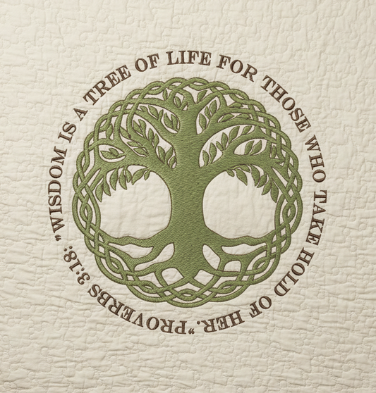 Tree of Life Proverbs 3:18 5x7 Machine Embroidery Design by Pixies Rule