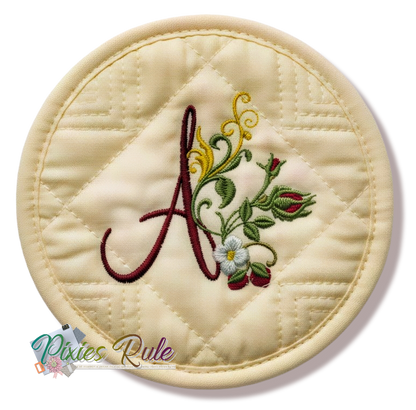 Shabby Rose Alpha Machine Embroidery Design by Pixies Rule