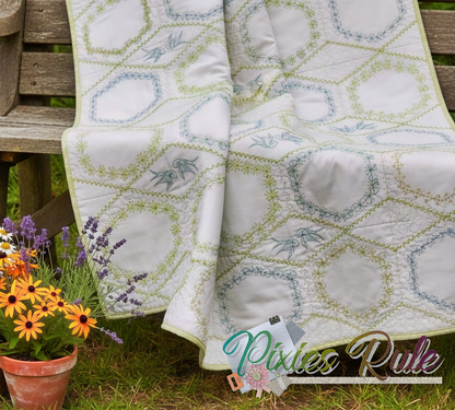 Mock Secret Garden Large Hoop Multiples 200x300 Machine Embroidery Design by Pixies Rule