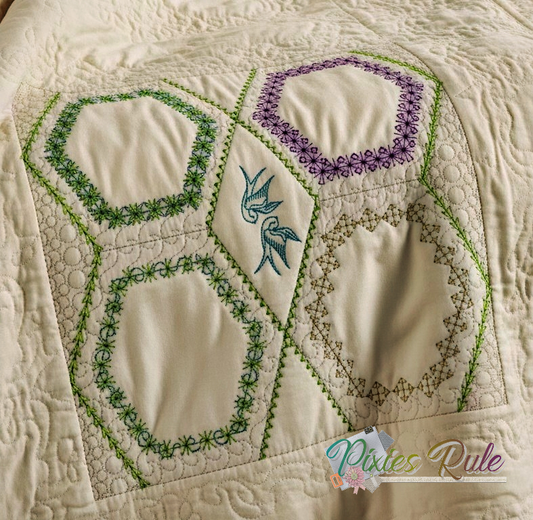 Mock Secret Garden Multiples 6x6 Machine Embroidery Design by Pixies Rule