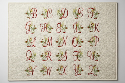 Shabby Rose Alpha Machine Embroidery Design by Pixies Rule