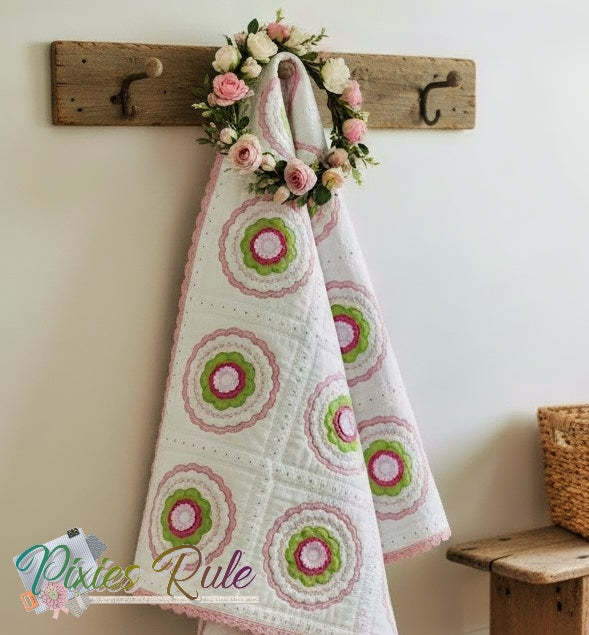 Mock Fusion - Shabby Rose 5x7 Machine Embroidery Design by Pixies Rule