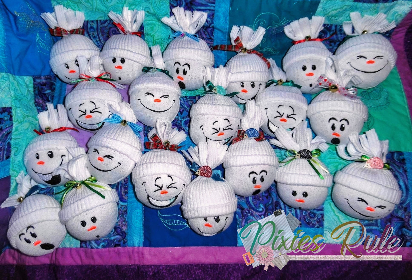 Snowball Kids Machine Embroidery Design by Pixies Rule