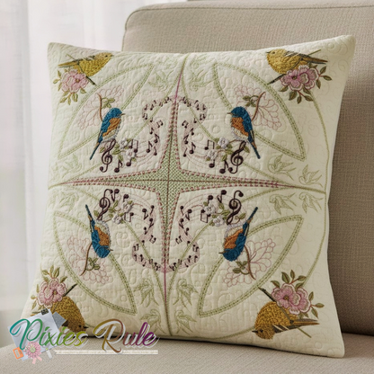 Songbird Joy Quilt 8x8 Machine Embroidery Design by Pixies Rule