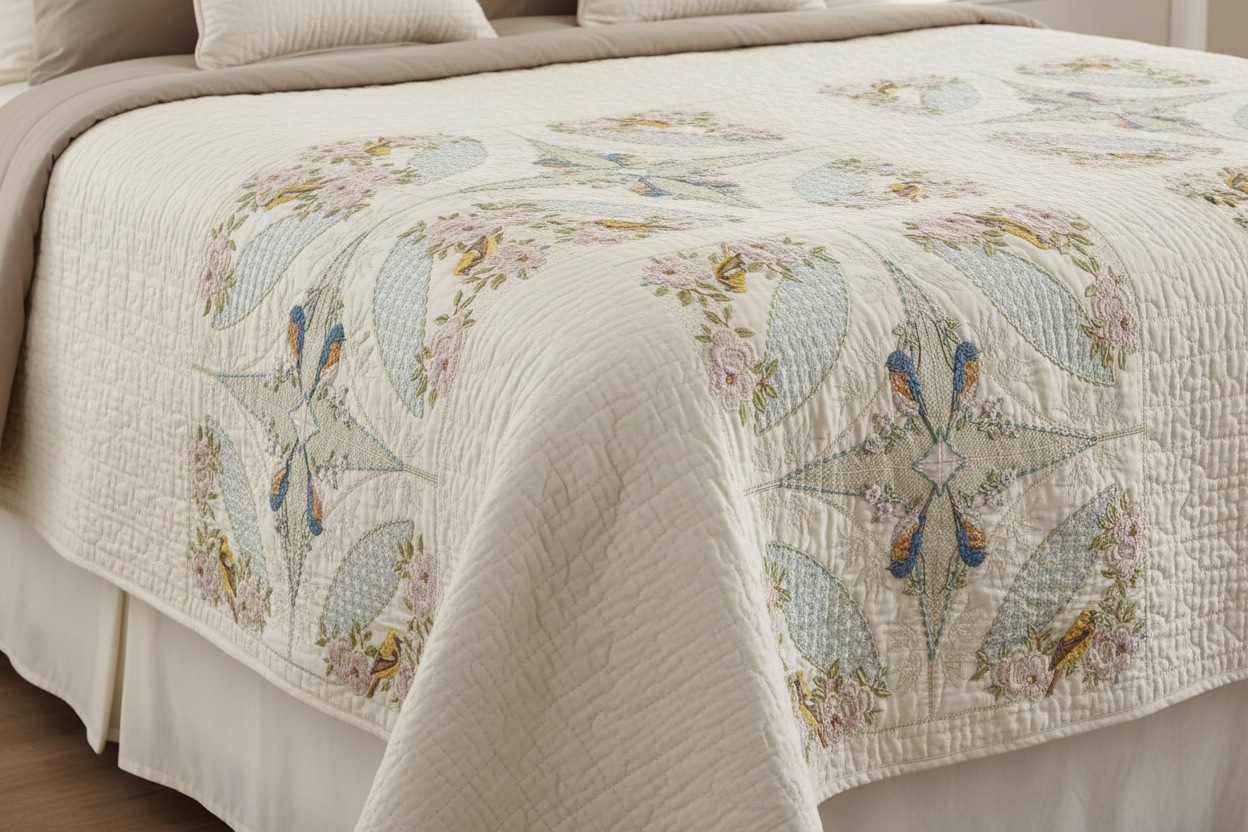 Mock Double Wedding Ring Quilt - Spring Has Come 5x5