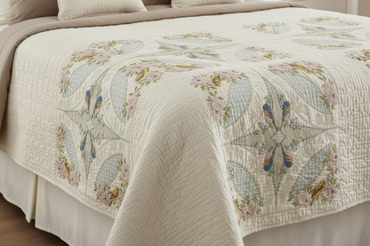 Mock Double Wedding Ring Quilt - Spring Has Come 5x5