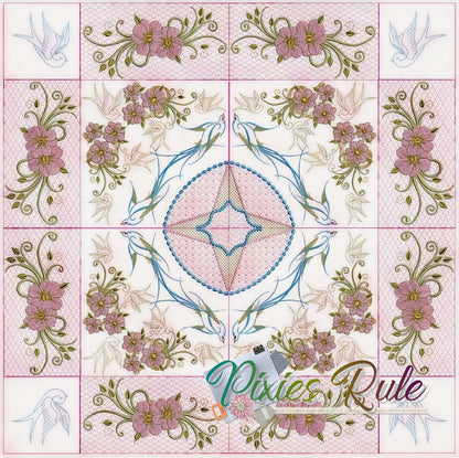 Spring Tweets Pillow & Quilt Set - 6x6