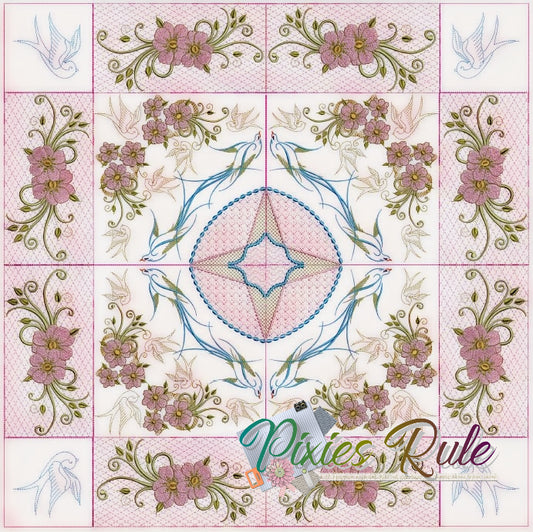 Spring Tweets Pillow & Quilt Set - 6x6