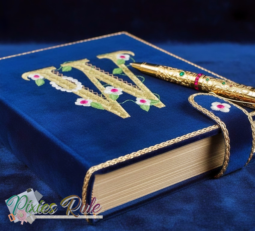 Storybook Letter W Machine Embroidery Design by Pixies Rule