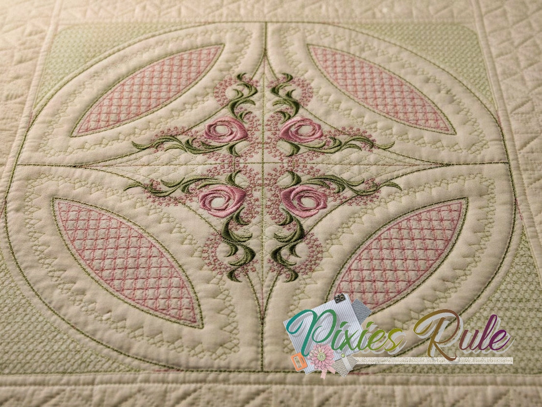 Timeless Quilt 5x7 Machine Embroidery Design by Pixies Rule