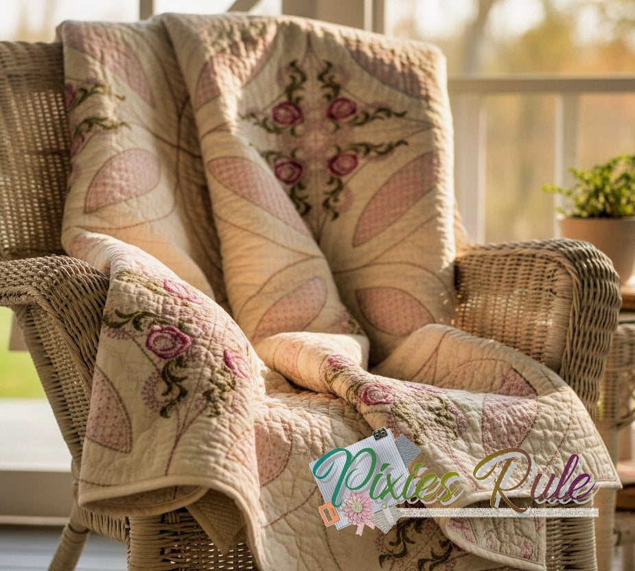 Timeless Quilt 5x7 Machine Embroidery Design by Pixies Rule