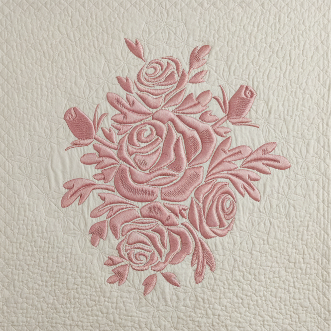 Mock Fusion - Vintage Rose 8x8 Machine Embroidery Design by Pixies Rule