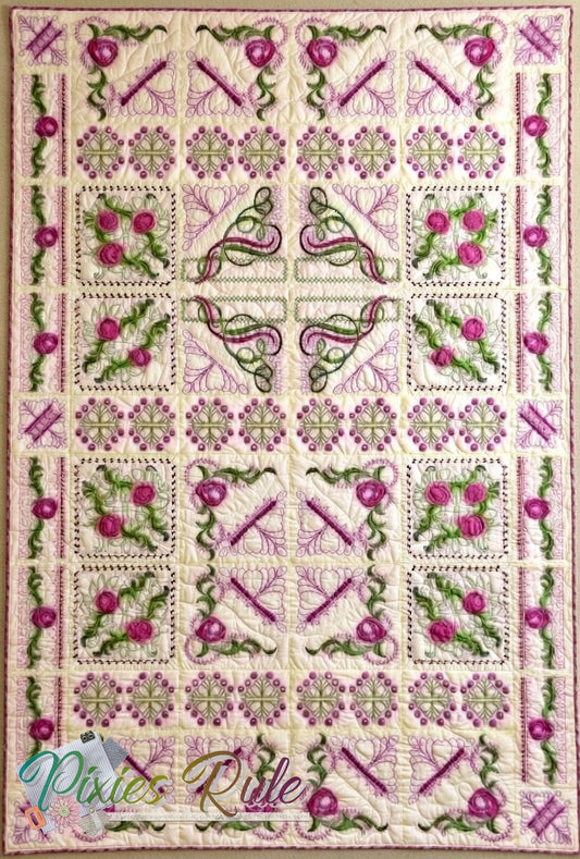 La Vie En Rose Machine Embroidery Design by Pixies Rule