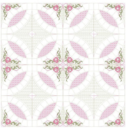 Mock Double Wedding Ring Quilt 6x6