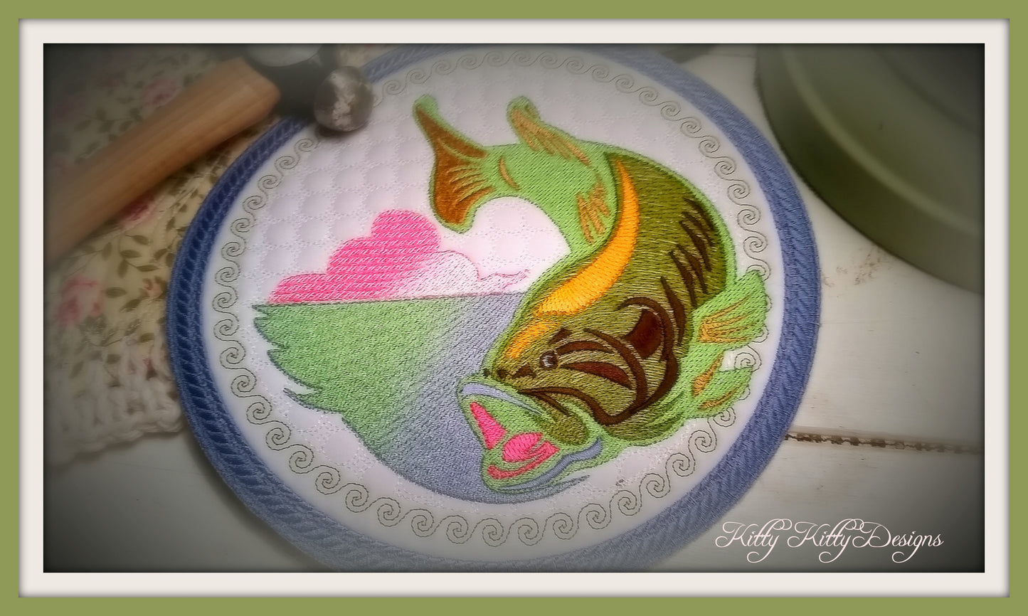 Bass Fishing Mug Mat 6x6