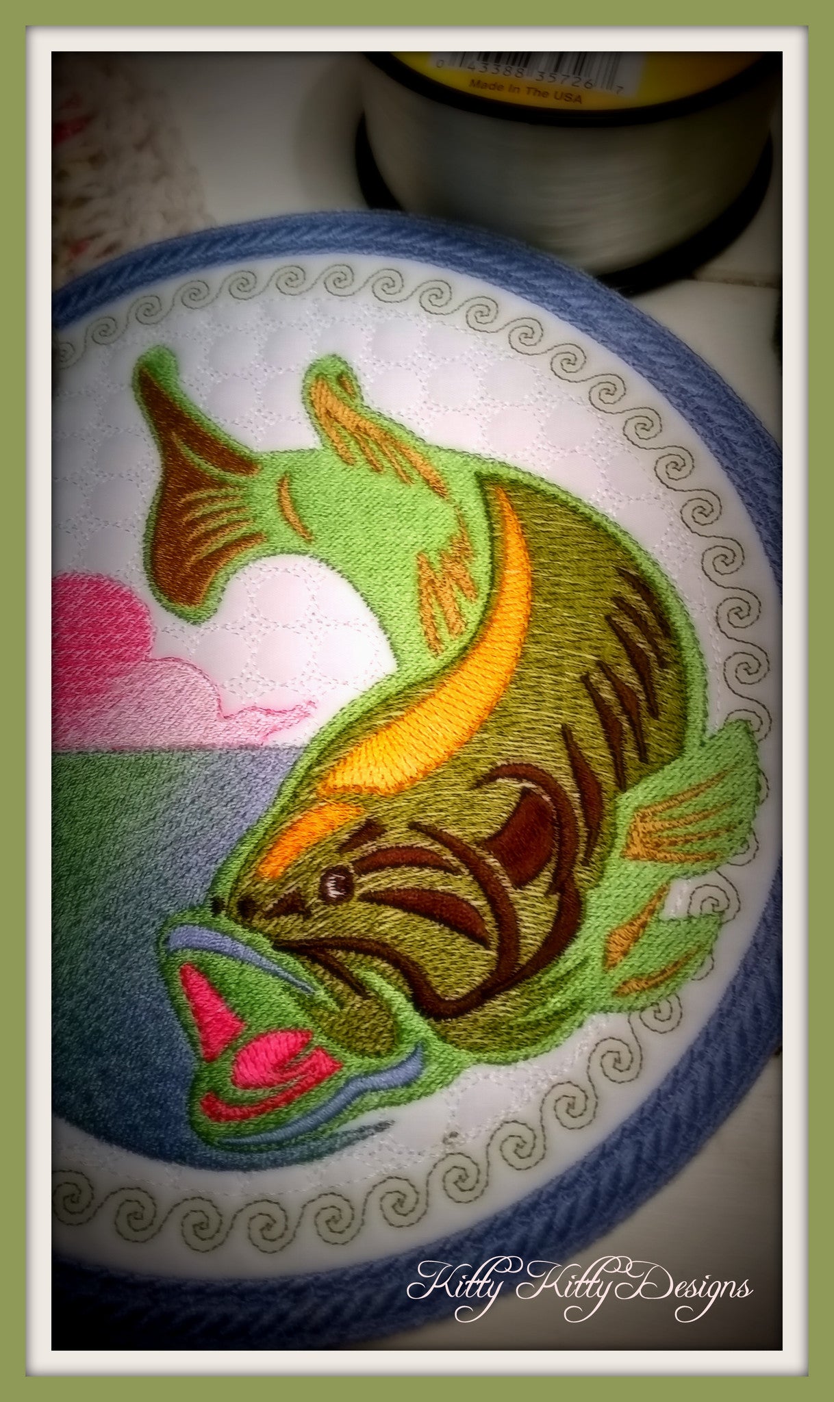 Bass Fishing Mug Mat 6x6