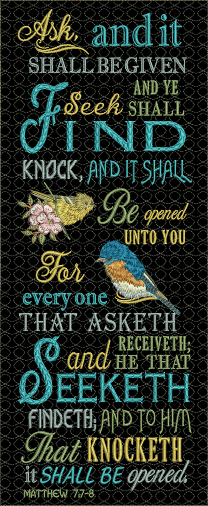 Ask - Wall Hanging 8x12 Machine Embroidery Design by Pixies Rule