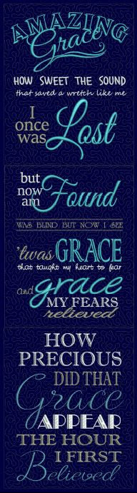 Amazing Grace Wall Hanging 8x12