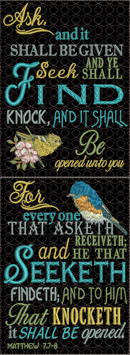 Ask - Wall Hanging 5x7 Machine Embroidery Design by Pixies Rule