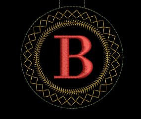 Block Alpha Key Fob Machine Embroidery Design by Pixies Rule