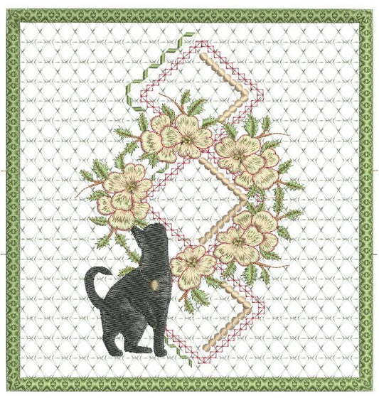 Black Cat Checkbook Cover 8x8