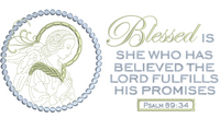 Blessed Is She Reading Pillow 4X4