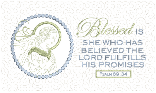 Blessed Is She Reading Pillow 8x12