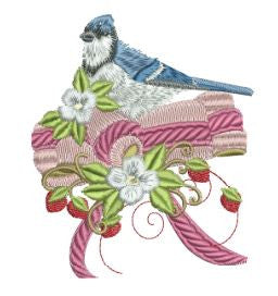 Blue Jay Ribbon 5x7