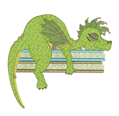 Book Dragon 5x7 - Two Part