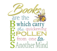 Books Are The Bees Reading Pillow 6x6