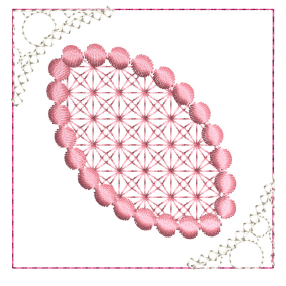 Bullion Rose Trellis Quilt - 8x8