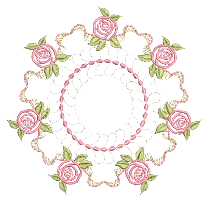 Bullion Rose Trellis Quilt - 8x8