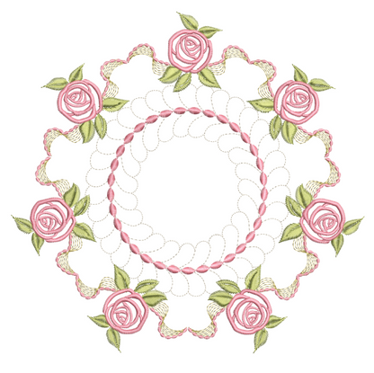 Bullion Rose Trellis Quilt - 8x8