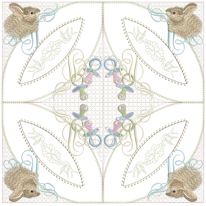 Bunny for Baby Quilt & Wall Hanging 8x8