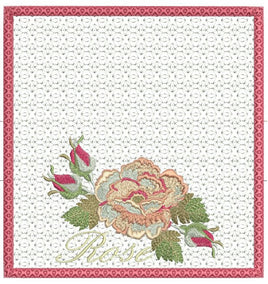 Cabbage Rose Checkbook Cover 8x8