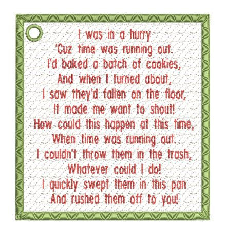 Dust Pan Cookie Tag 5x7