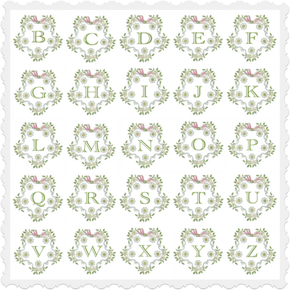 English Garden Alphabet 4x4 Machine Embroidery Design by Pixies Rule