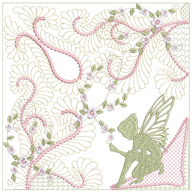 Fairy Dance Girl Quilt 5x5