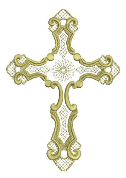 Golden Filigree Cross 4x4