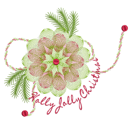 Holly Jolly Poinsettia Bow 8x8