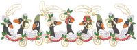 Christmas Geese Pillow -3 Part - 8x8