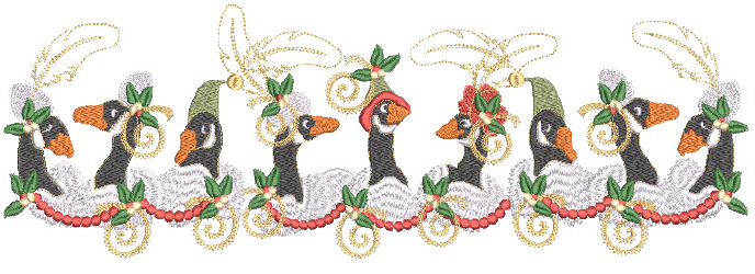 Christmas Geese Pillow -3 Part - 6x10