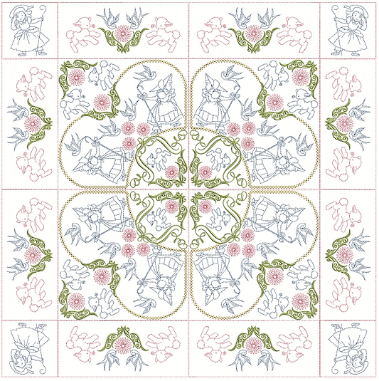 Little Bo Peep Quilt 5x5 - Mother Goose Series