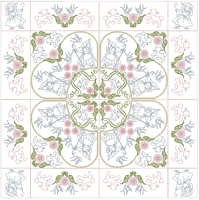Little Bo Peep Quilt 8x8 - Mother Goose Series