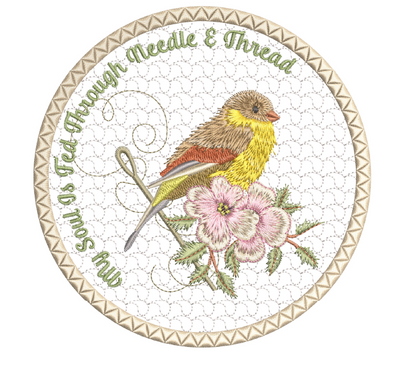 My Soul Is Fed Coaster Machine Embroidery Design by Pixies Rule