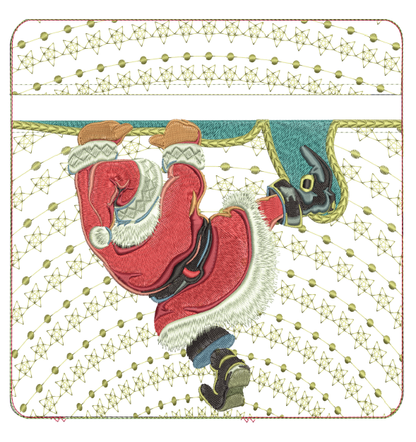 Santa In The Bag 6x6 Pouch