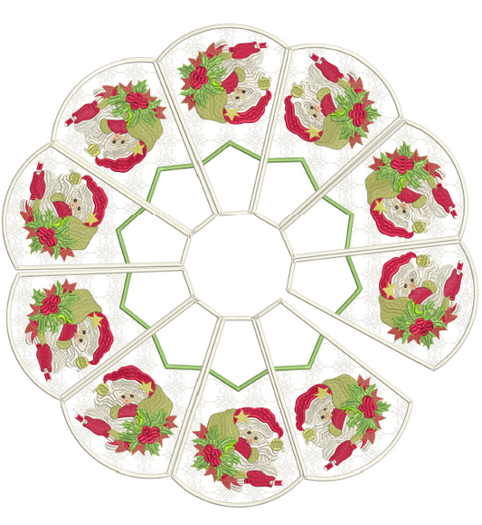 Santa In-The-Hoop Mini Tree Skirt 8x12